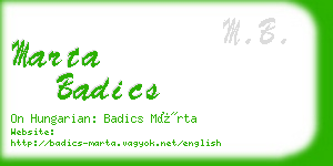 marta badics business card